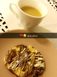 صورة لوصفة بان كيك هش بالنوتيلا وشوكولاتة بيضاء