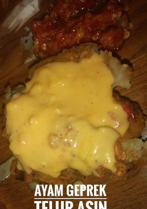 Foto resep Ayam geprek telur asin+sambal korek