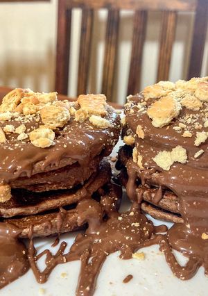 Φωτογραφία της συνταγής Pancakes με μπανάνα και σοκολατούχο γάλα αμυγδάλου