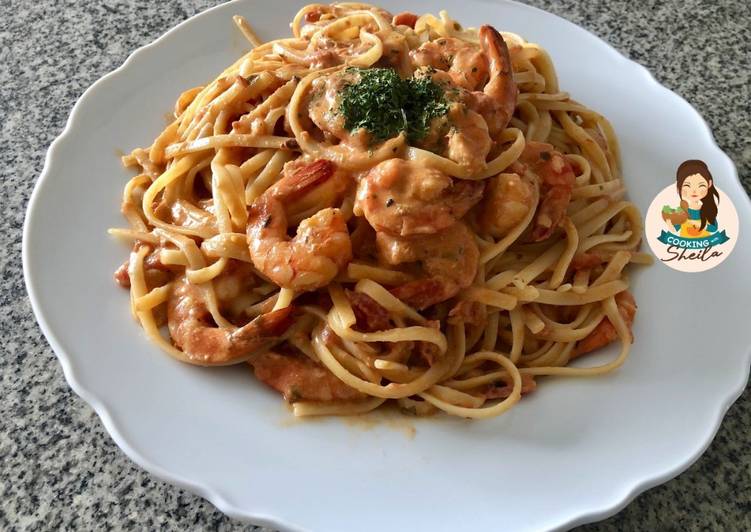 Prawn Tomato Creamy Pasta