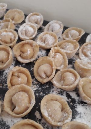 Una foto de Tortellinis integrales de calabaza y queso