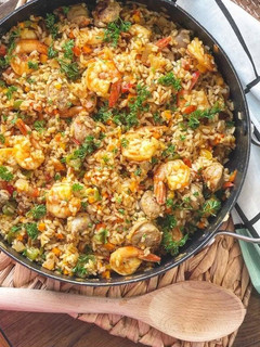 Foto de Jambalaya feito com arroz integral
