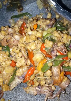 Foto resep Orek tempe cumi asin cabe ijo