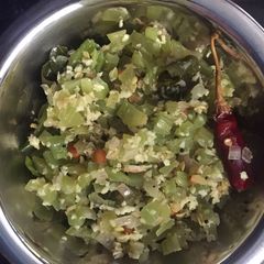 A picture of Snake gourd curry.