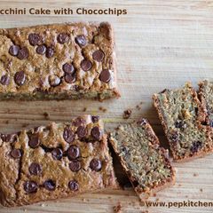 Eggless Zucchini Cake With Chocochips A picture of Eggless Zucchini Cake With Chocochips.