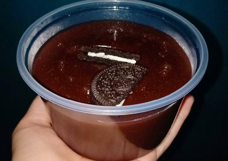 Resep Silky pudding coklat oreo Anti Gagal
