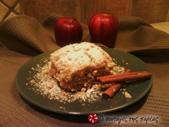 Recipe Easy apple crumble pie with olive oil and wholemeal flour which So Delicious