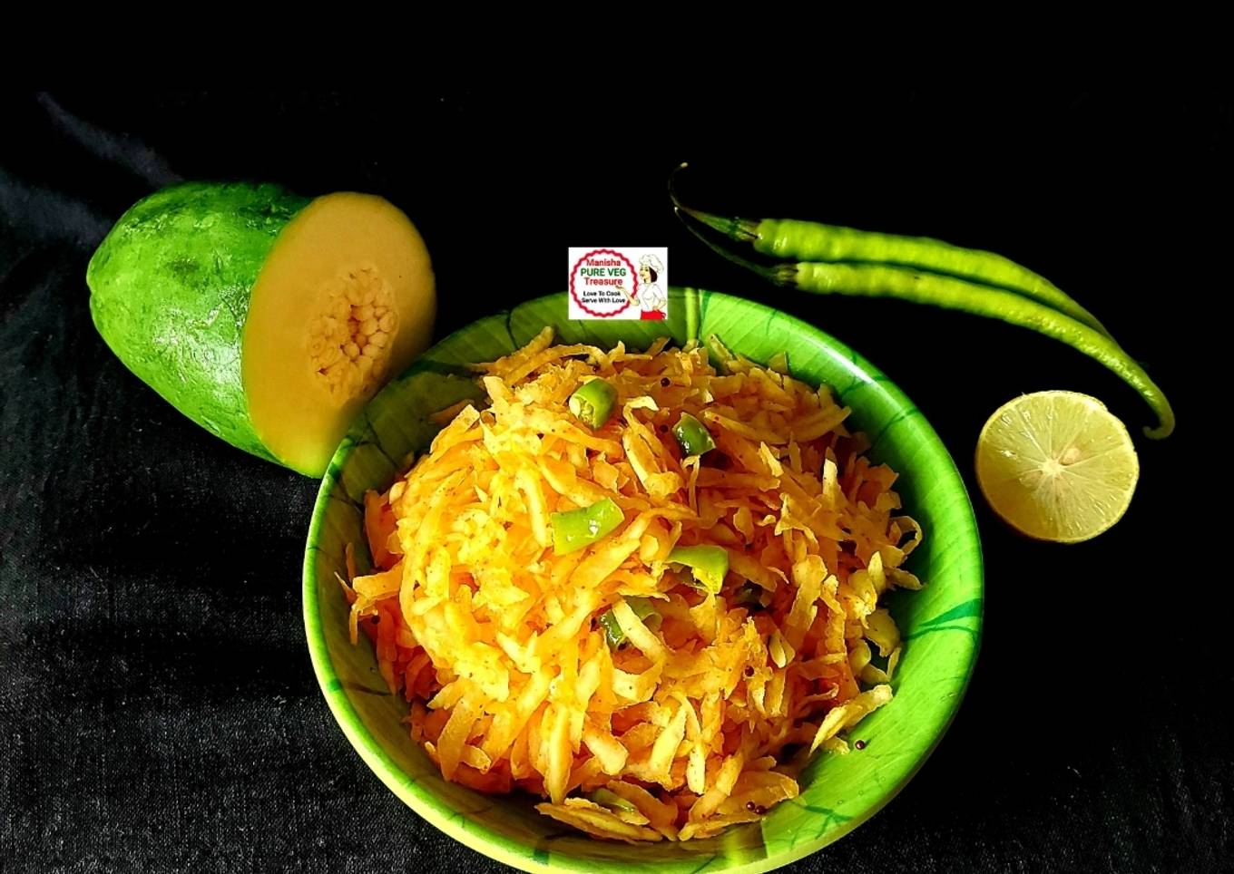 Stir-fry Raw Papaya Sambharo