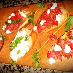 Italian tomato bruschetta A picture of Italian tomato bruschetta.