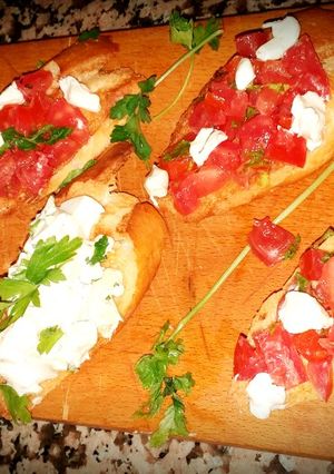 A picture of Italian tomato bruschetta.