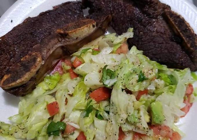 Ensalada con costillas de res a la plancha Receta de yujey- Cookpad