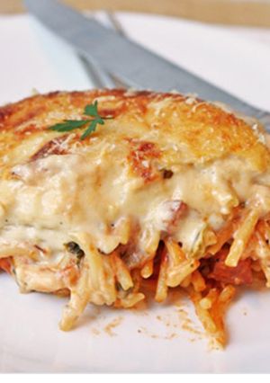 Una foto de Spaghetti con secreto al horno