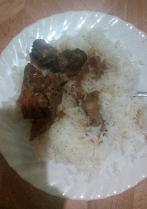 A picture of Rice and beef stew.