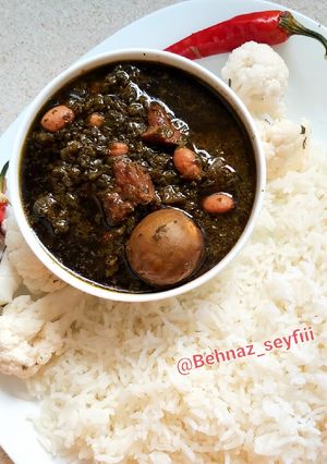 عکسی از دستور قورمه سبزی جان با چاشنی رب انار😋 (خورشت جا افتاده با تمام نکات)