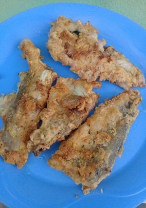 A picture of Fried baby hake.