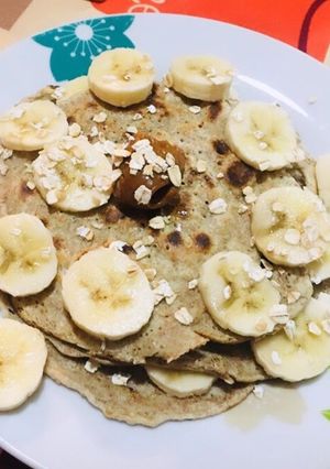 Una foto de Panqueques integrales con mantequilla de maní