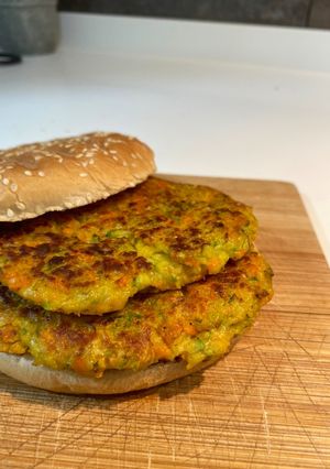 A picture of Zucchini and Carrot Burgers.