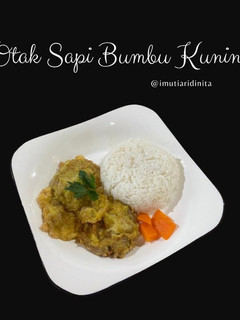 Foto resep Otak Sapi Bumbu Kuning (MPASI 2 Tahun)