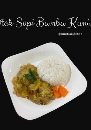 Foto resep Otak Sapi Bumbu Kuning (MPASI 2 Tahun)