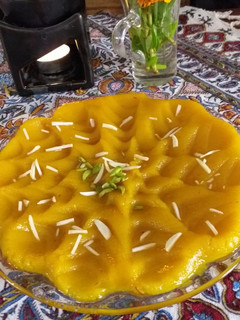 عکسی از دستور حلوا زعفرانی خیرات