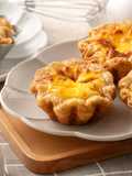 Mini Flower-Shaped Portuguese Egg Tarts with Puff Pastry
