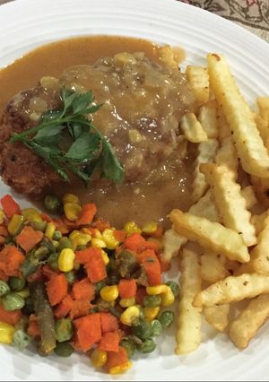 Foto resep Chicken Cheddar Steak (Crispy Chicken Cheddar Steak with Black Pepper Sauce)🐔🐔🐔