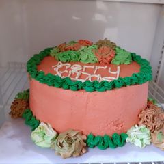 A picture of Lemon butter cream Christmas cake.