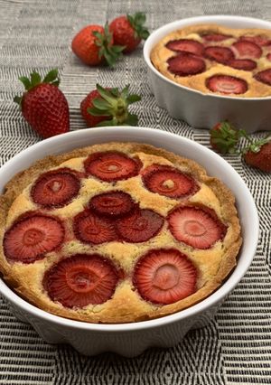 Une photo de Tarte aux fraises et frangipane