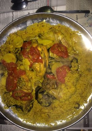 صورة لوصفة مقلوبه فراخ