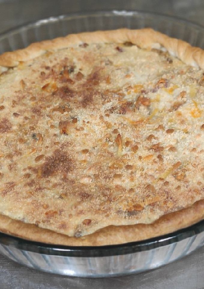 Una foto de Quiche lorraine de puerro, champiñón y bacon 🥮🥓🥬