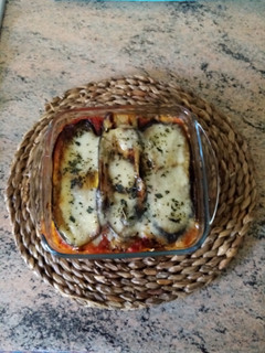 Una foto de Lasaña de berenjena con mozzarella fresca