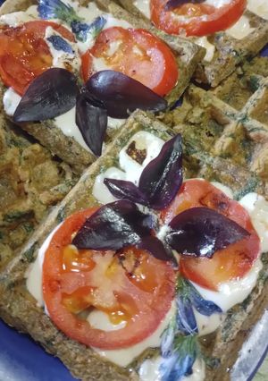Una foto de Waffles de verduras
