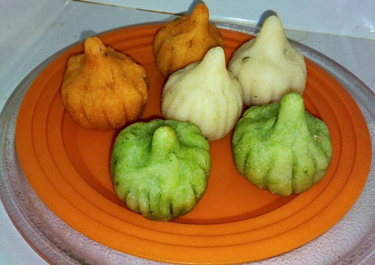 Recipe of Any-night-of-the-week Tri colour suji Modak