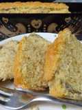 Budín de vainilla y mermelada de arándanos azules