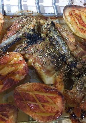 Una foto de Pollo Cuk al horno con patatas
