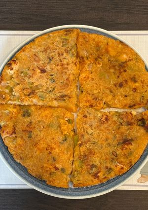 A picture of Kimchi Pancake 泡菜煎餅.