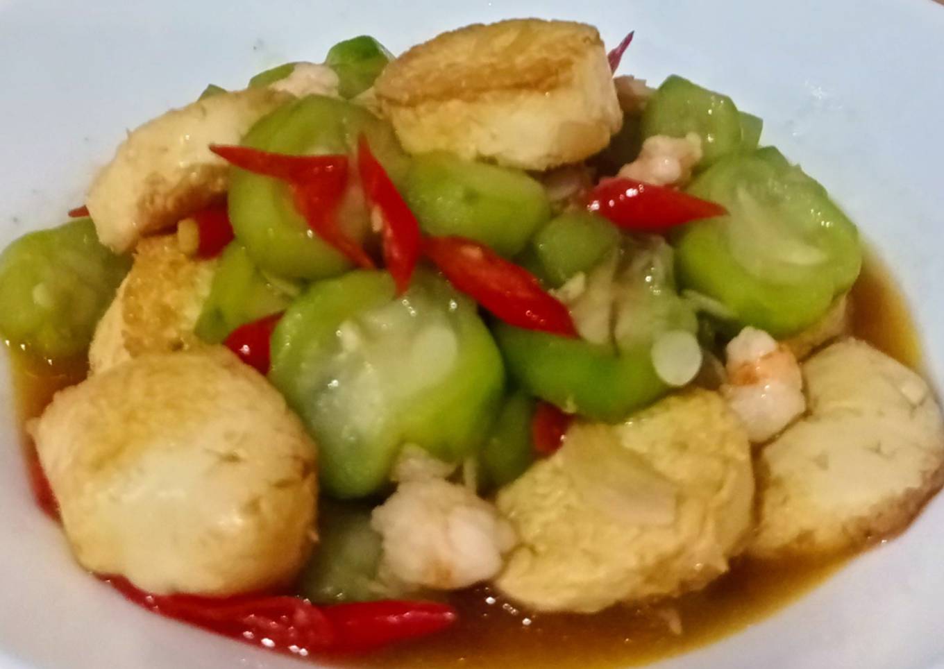 Tumis Oyong cah tahu dan udang