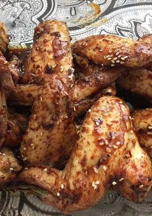 Una foto de Alitas de pollo al horno estilo oriental