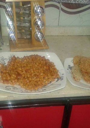 صورة لوصفة معكرونه بالصلصه مع بانيه