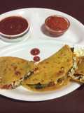 Vegetables stuffed besan chilla