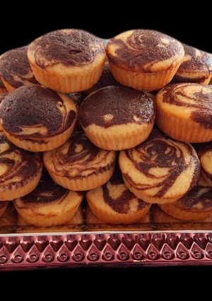 عکسی از دستور کاپ کیک دورنگ