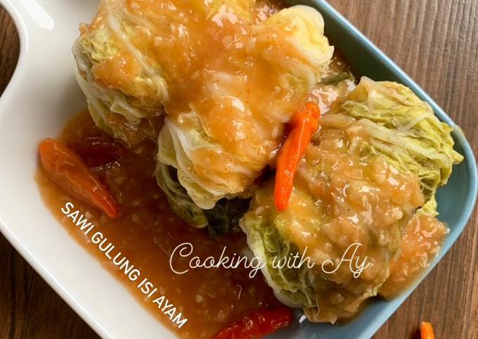 Resep Sawi Gulung Isi Ayam Oleh Cooking With Ay Cookpad