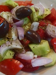 A picture of Greek Village Salad (Horiatiki).