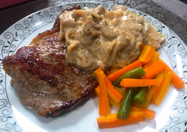 Sirloin steak mushroom sauce