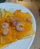 Lasaña de camarón y morrón keto