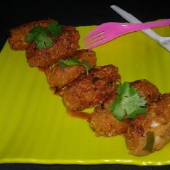 A picture of Chinese flavoured Poha cutlet.