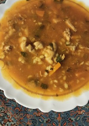 عکسی از دستور سوپ پای مرغ مقوی