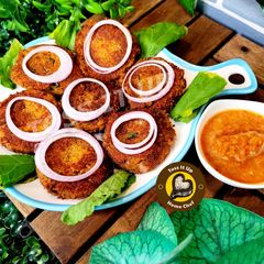 A picture of Reshedaar Chicken Shami Kabaab With Homemade Kabaab Masala.