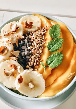 Une photo de Porridge exotique 🥭🍌🍃