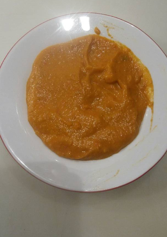 Una foto de Puré de Zanahoria, Judia plana y Yogur